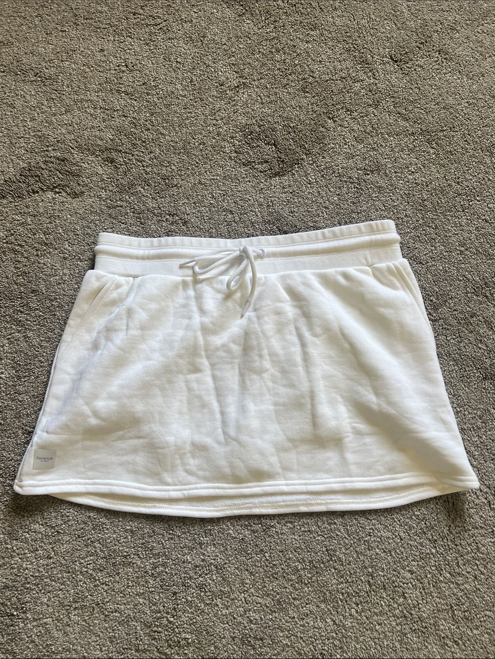 NWT Florence by Mills White Fleece Mini Skirt Large Cozy Lounge Athleisure